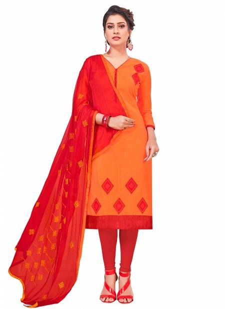 Orange Colour Maahi Rahul NX New Ethnic Wear Cotton Salwar Suit Collection 1005